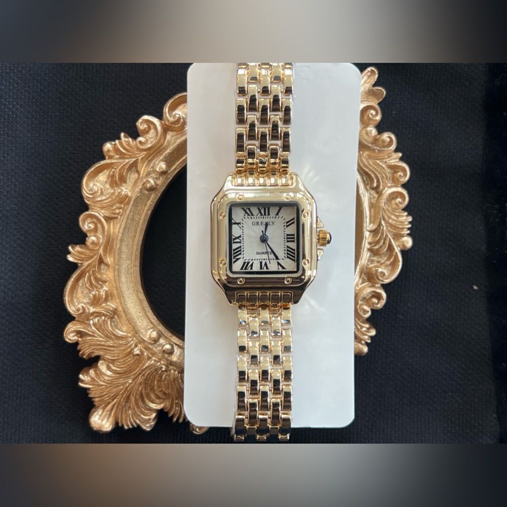 Panthere Classic Stainless Steel Gold Square Watch - Timeless Sophistica… - Picture 13 of 16